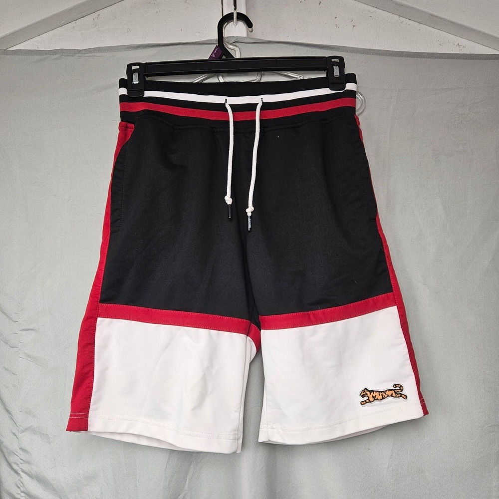 Le Tigre Men's Basketball Shorts Black Red White Size M Athletic Gym Workout